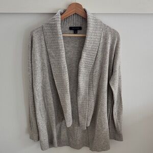 Ann Taylor Women’s Gray Melange Wool Blend Shawl Collar Open Front Cardigan M